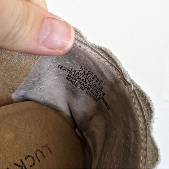 Lucky Brand Cloeey Leopard Leather Slip On Scalloped Flats Women's Size 7 - Picture 7 of 7